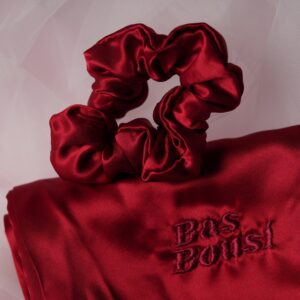 BasBousiRedSilkScrunchie
